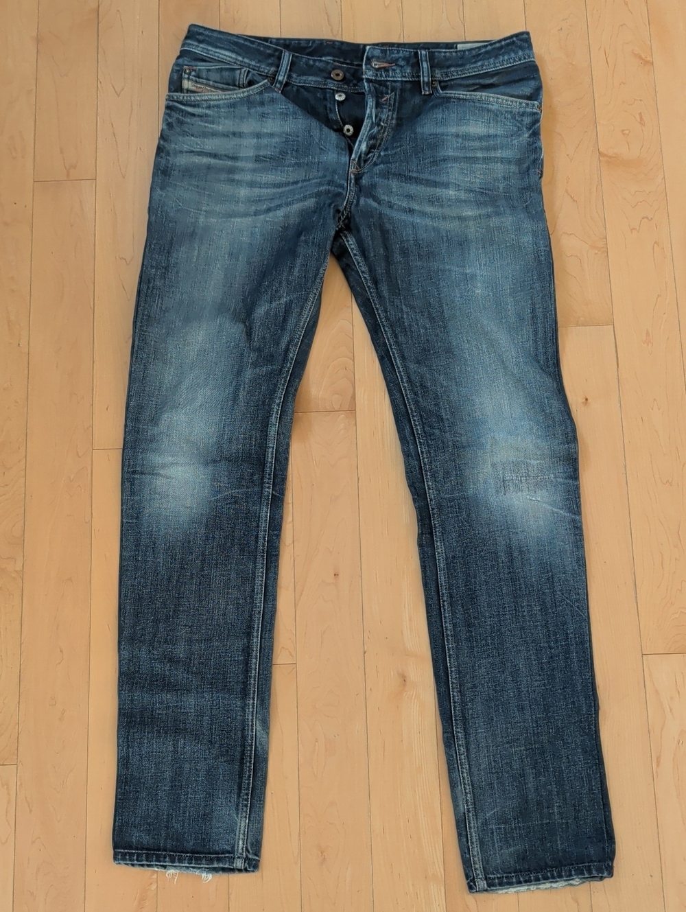 Vintage Diesel Waykee Slim Straight Faded Blue Jeans W32 L34
